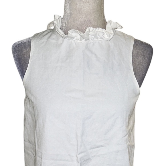 Tyler Boe Claudette White Linen Bow Tie Back Ruffle Sleeveless Top Blouse - XS - Picture 3 of 12